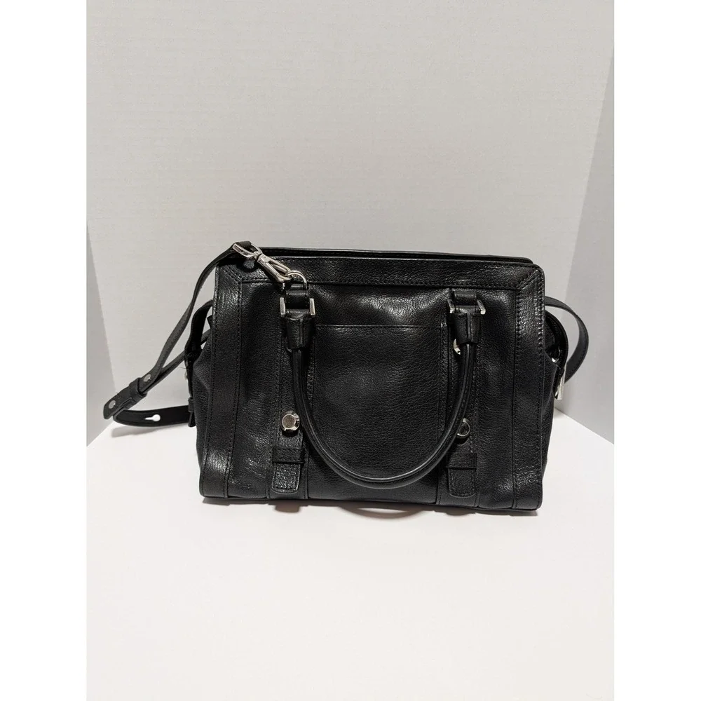 Michael Michael Kors Bedford Designer Black‎ Leather Satchel Crossbody Handbag